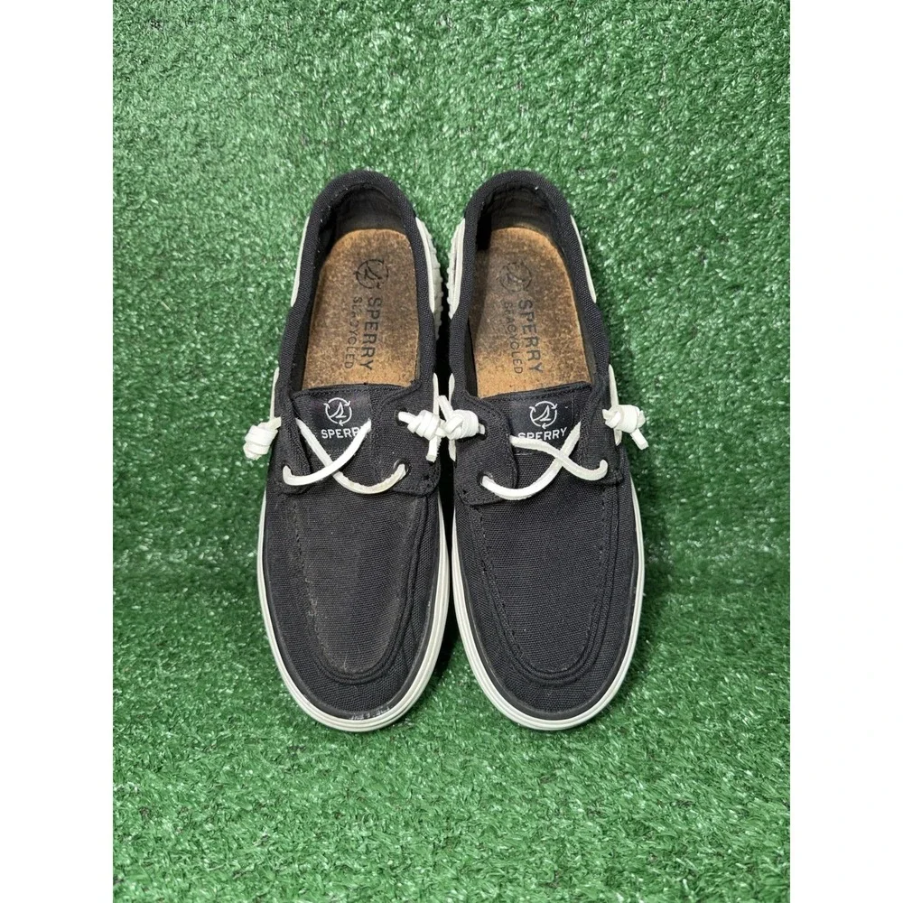 Sperry Shoes Womens Size 7.5 Bahama 2.0 Black White Causal Platform Sneakers